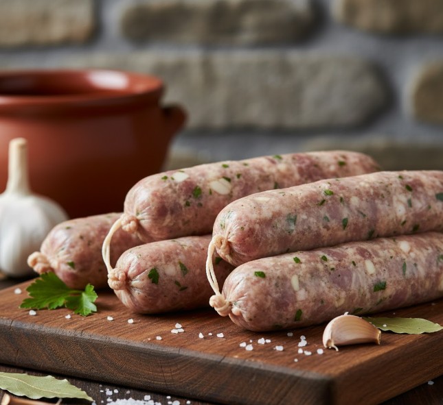 Alheira de Miranda, cruda, antes de ser cocinada
