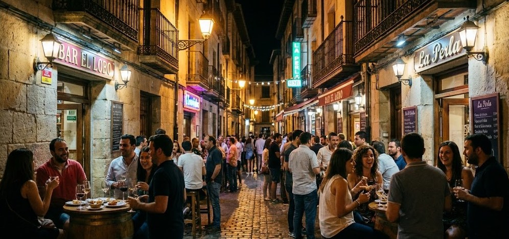 Ambiente de tapeo en Los Herreros, Zamora.