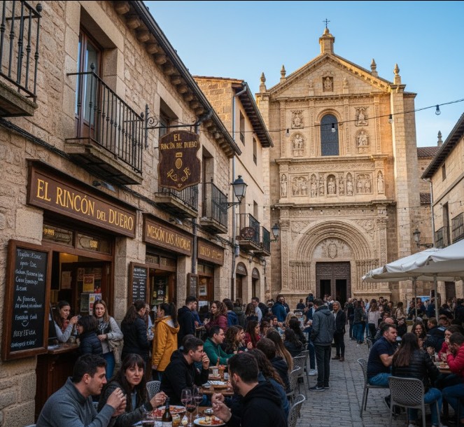 Bares de tapas cerca de la Iglesia de Santa María la Real en Aranda de Duero