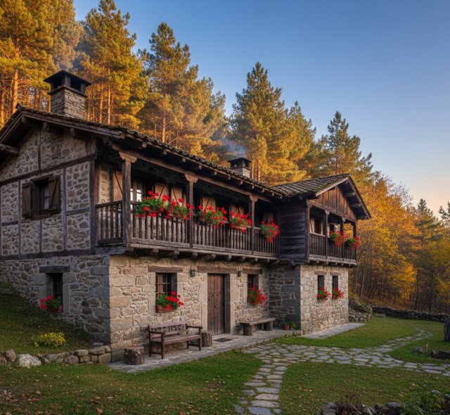 Casa rural de piedra y madera en Covaleda