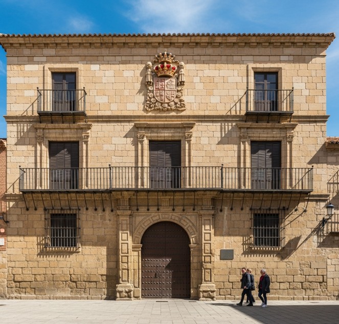 Fachada de las Reales Casas del Tratado en Tordesillas