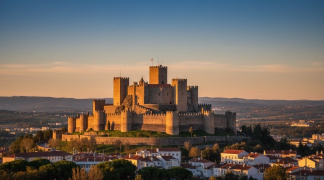 Vista del castillo medieval de Braganza, cercano a Miranda do Douro