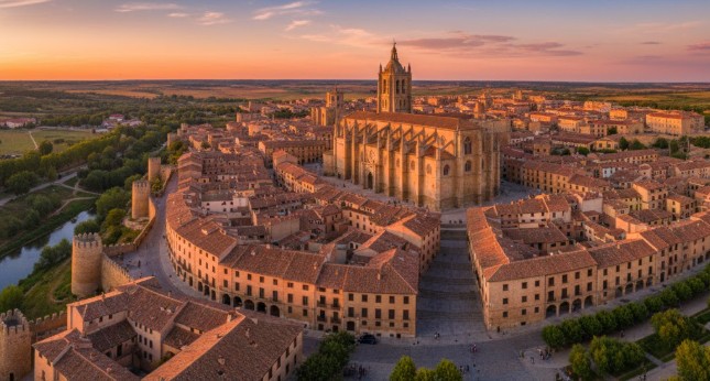 Vista de la Catedral y la villa medieval de El Burgo de Osma