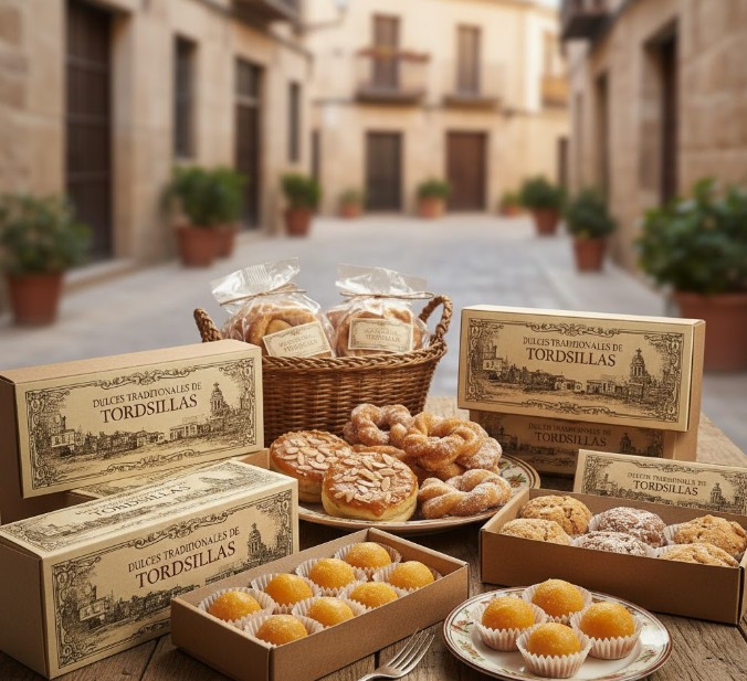 Cajas de dulces tradicionales y yemas elaborados en Tordesillas.