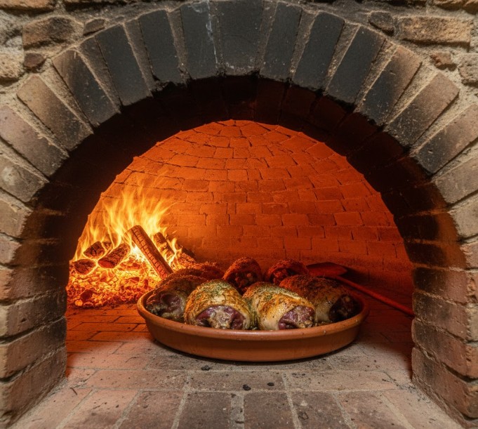 Interior de un horno de leña de un asador tradicional de lechazo en San Esteban de Gormaz.