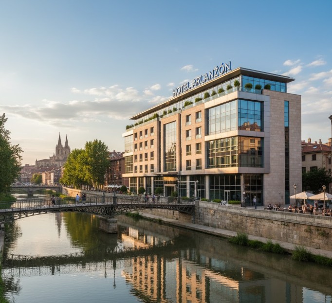 Hotel moderno en el centro de Burgos, cerca del río