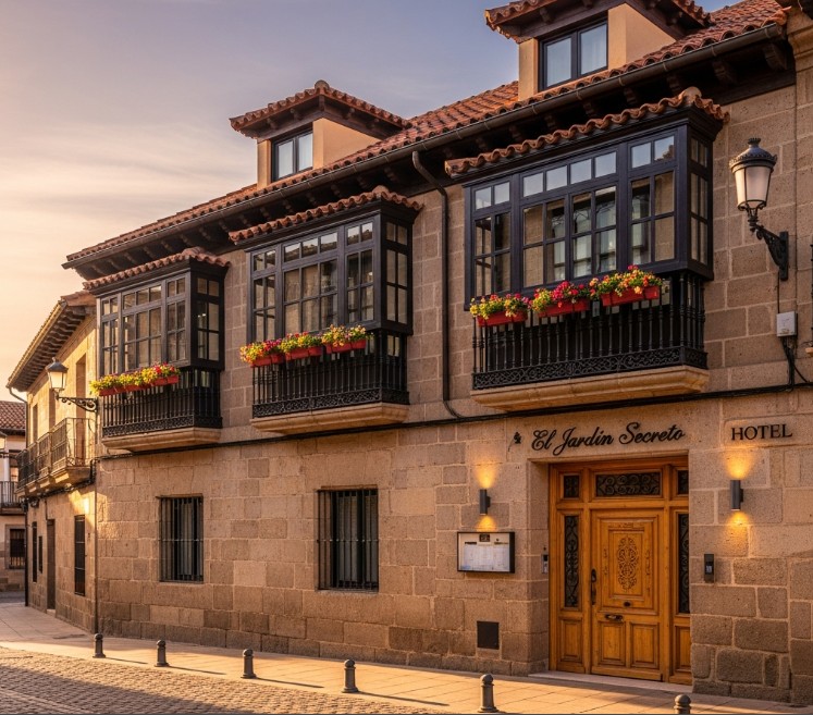 Fachada de un hotel boutique en el centro de Peñafiel