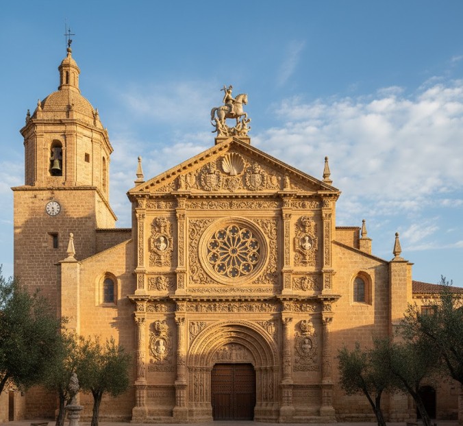 Fachada plateresca de la Iglesia de Santiago Apóstol en Cigales.