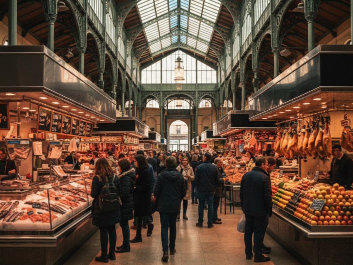 Interior del Mercado del Val, puestos y ambiente