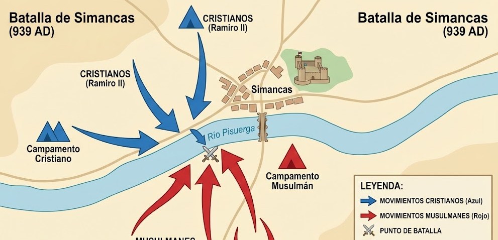 Mapa de la Batalla de Simancas