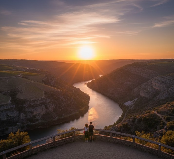 Mirador La Raya en la frontera con Portugal, vistas al río Duero