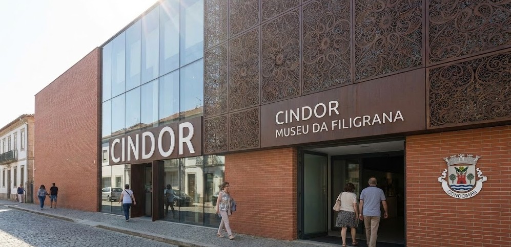 Fachada del edificio de CINDOR y Museo de la Filigrana en Gondomar.