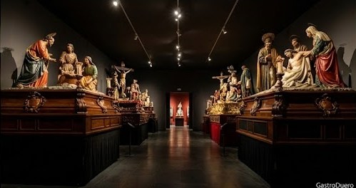 Pasos expuestos en el Museo de la Semana Santa de Zamora.