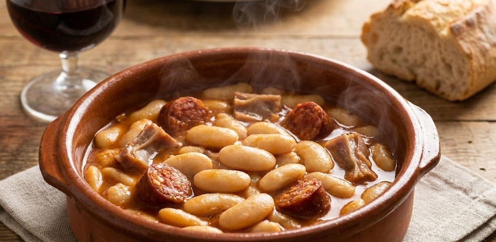 Plato de habones de Sanabria en cazuela tradicional.