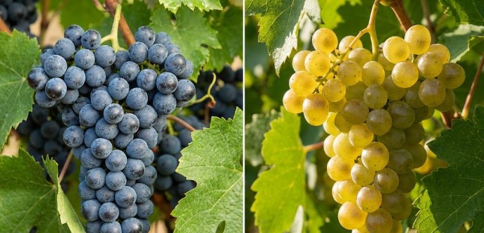 Racimos de uva Tempranillo y Verdejo típicos de Valladolid