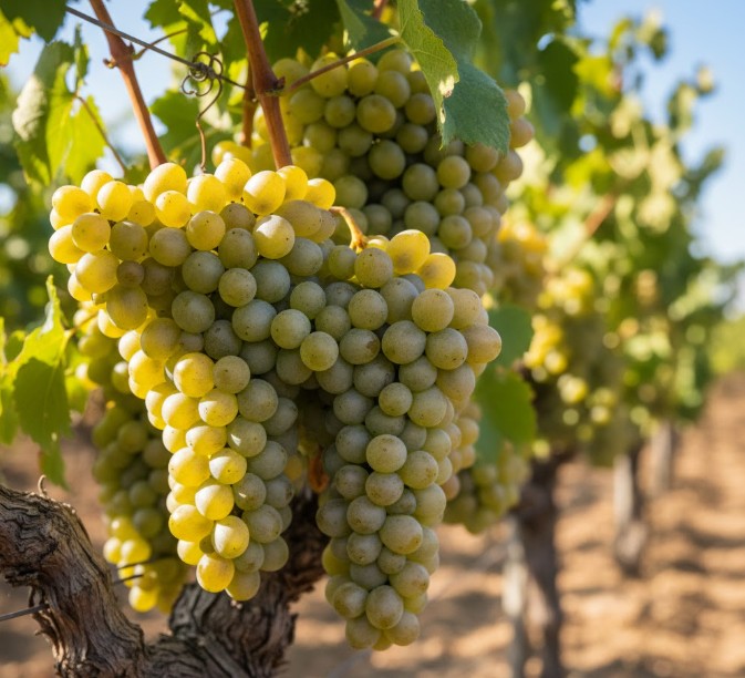 Racimos de la uva Verdejo, variedad principal de la D.O. Rueda.