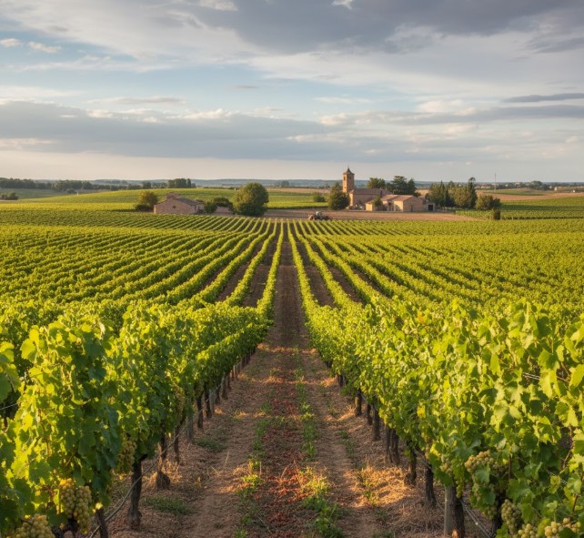 Viñedos de la uva Verdejo madura en la D.O. Rueda (Valladolid), listos para la vendimia.