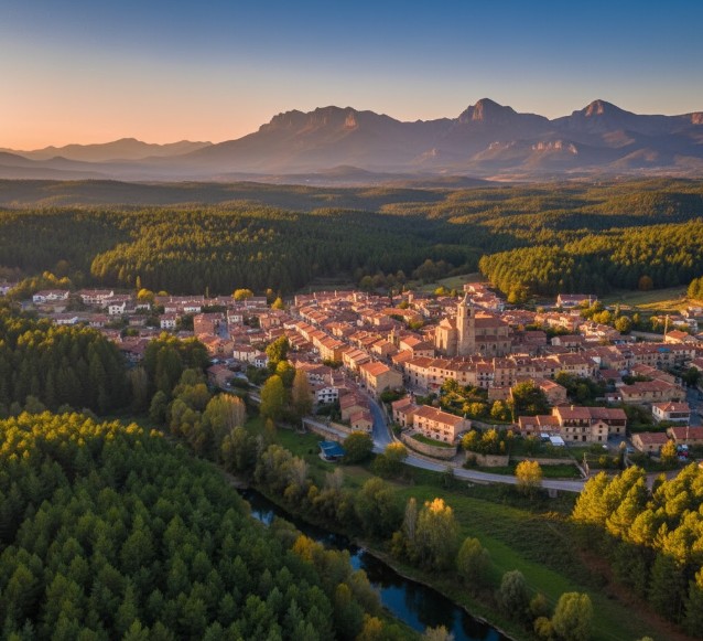 Vista de la villa de Vinuesa, cercana a Covaleda